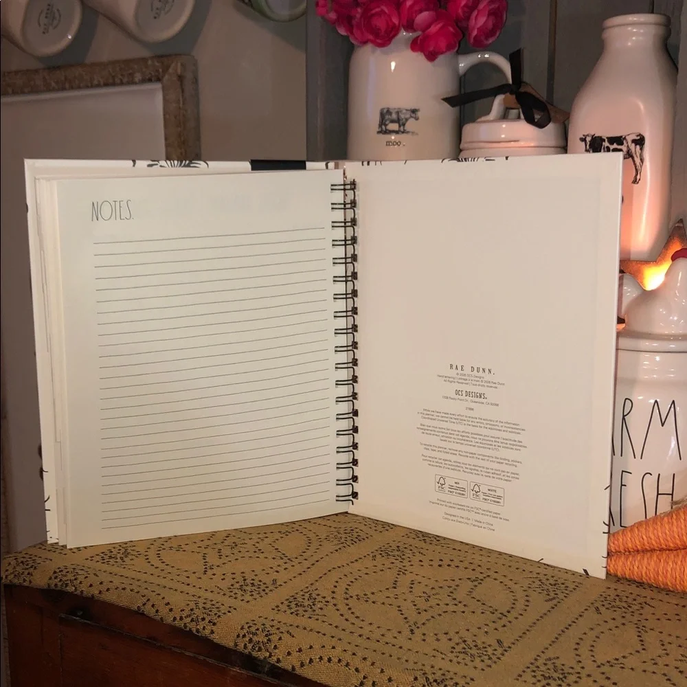 Rae Dunn 2027 Spiral 17 Month Planner August 2026-December 2027 (Flowers)